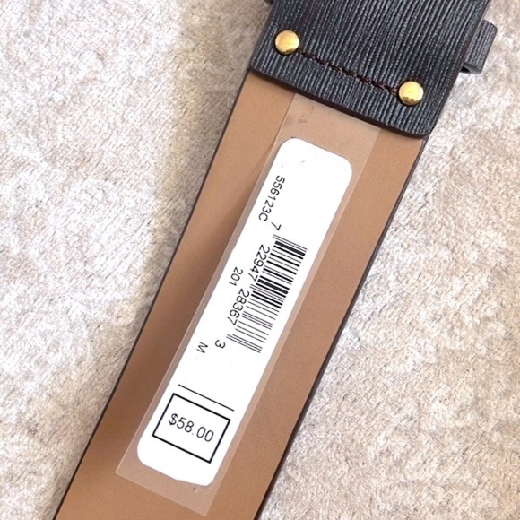 Brand New Michael Kors Genuine Leather Brown Belt w/ Round Gold Tone Buckle - Picture 6 of 15